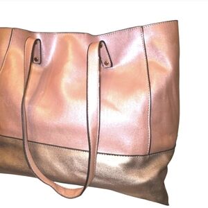 Luludharma Large Mettalic Rose Colorblock Women's Tote Bag Gorgeous EUC